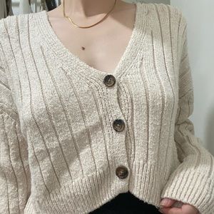 Garage cropped knit cardigan